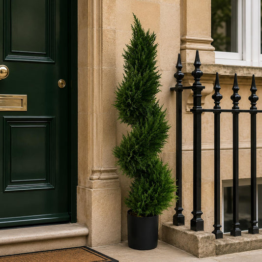 120cm Pair of Spiral Cypress Tree Artificial Topiary