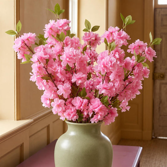 Pack of 6 x 100cm Pink Artificial Blossom Stem
