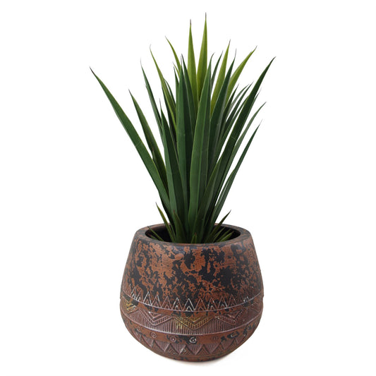 24cm x 30cm Large Zaturn Planter Brown Black – image 2