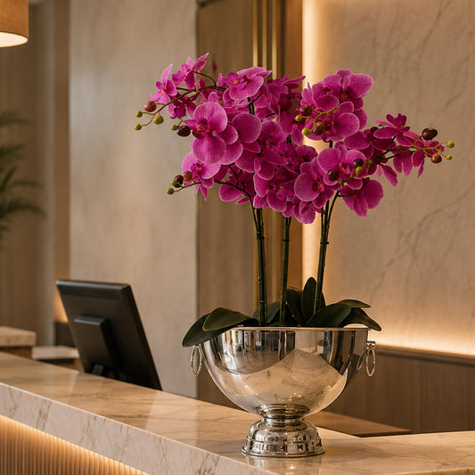 29cm XL Silver Champagne Bowl Planter – image 2