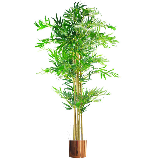 150cm Natural Look Artificial Bamboo Plants Trees with Copper Planter – image 2
