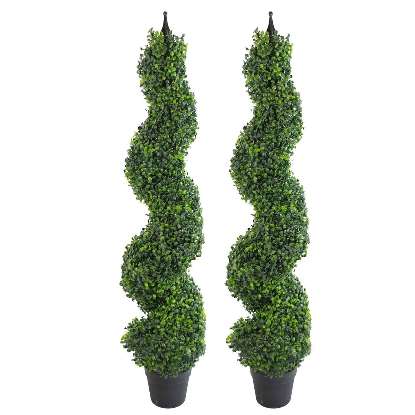 Artificial 120cm Tall Boxwood Tower Tree Topiary Spiral Metal Top