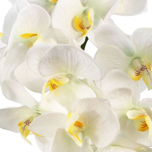 52cm Artificial Orchid Large -White Silver