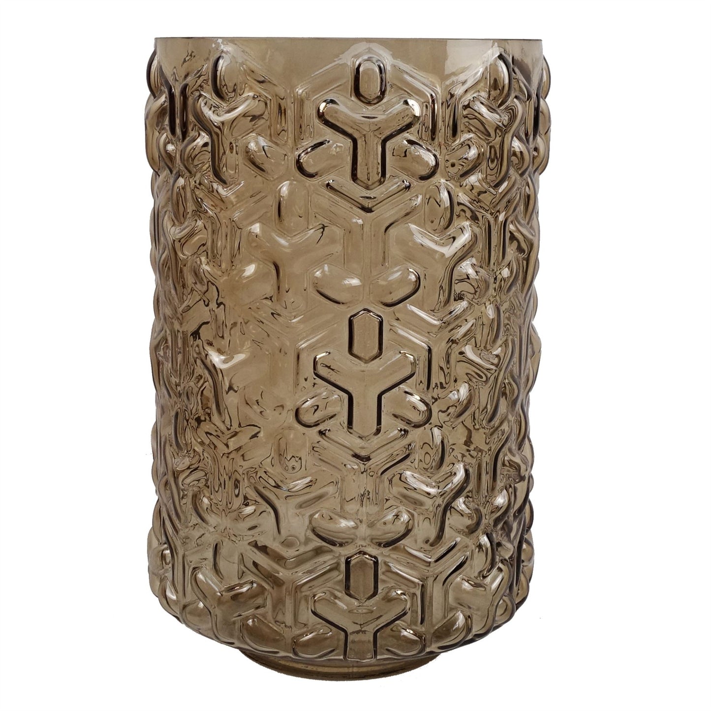 80cm Artificial Gold Palm and Peony Glass Vase