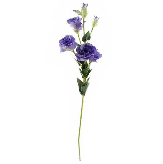 80cm Artificial Purple Wild Rose Stem 6 Flowers
