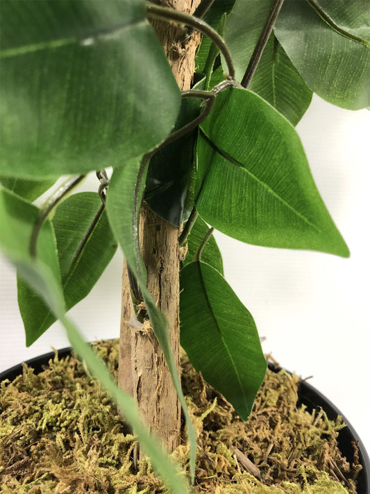 120cm Artificial Ficus Tree Large Bushy Shape Gold Planter – image 2