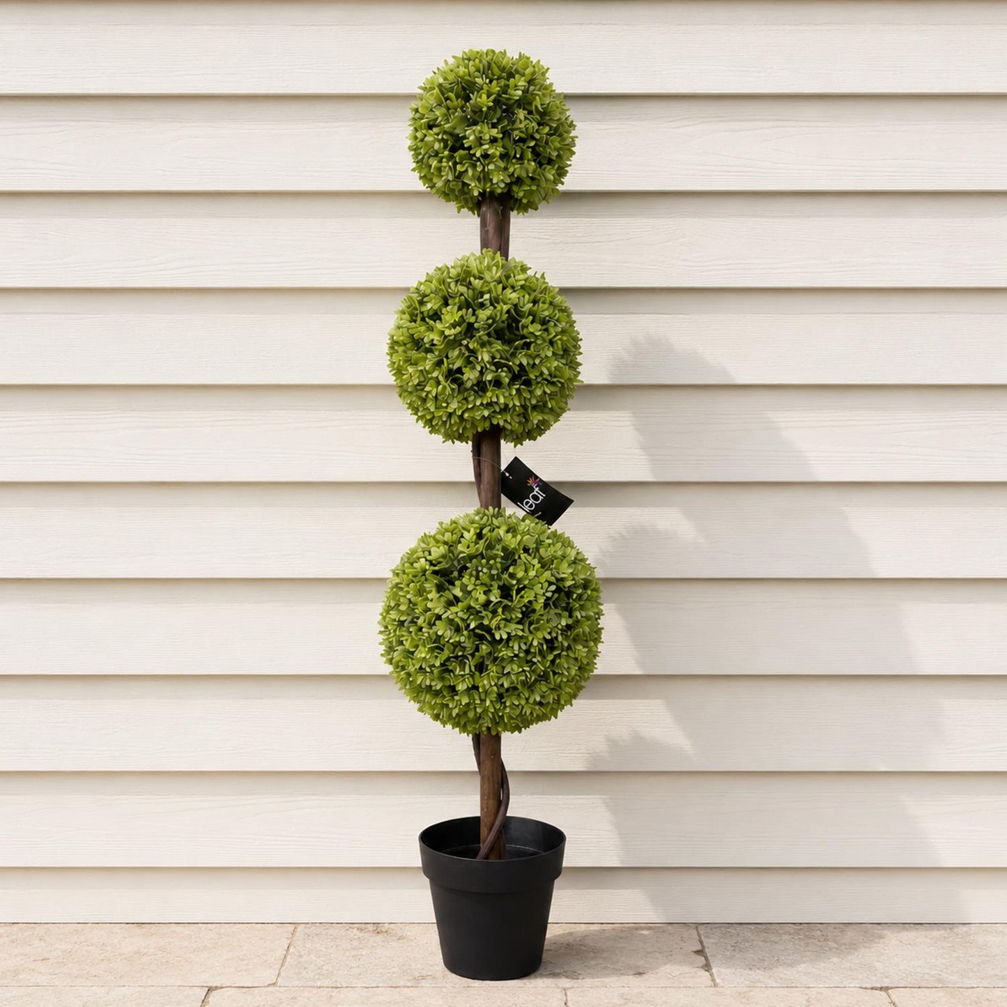 120cm Artificial Green Triple Ball Topiary Tree