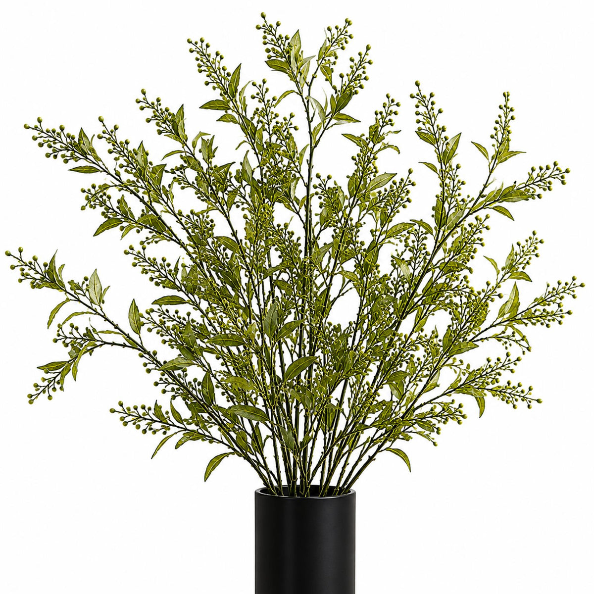 Pack of 6 x 96cm Artificial Green Leaf and Seed Foliage Sprays