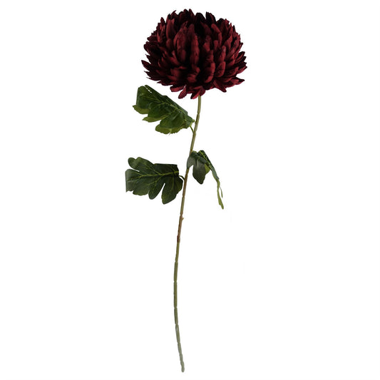 75cm Artificial Extra Large Reflex Chrysanthemum Red – image 2
