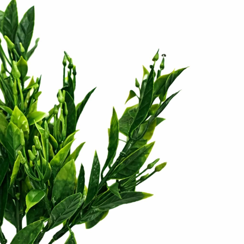 Pack of 6 x 32cm Artificial Green Foliage Spray Stem Faux Leafy Decorative Greenery