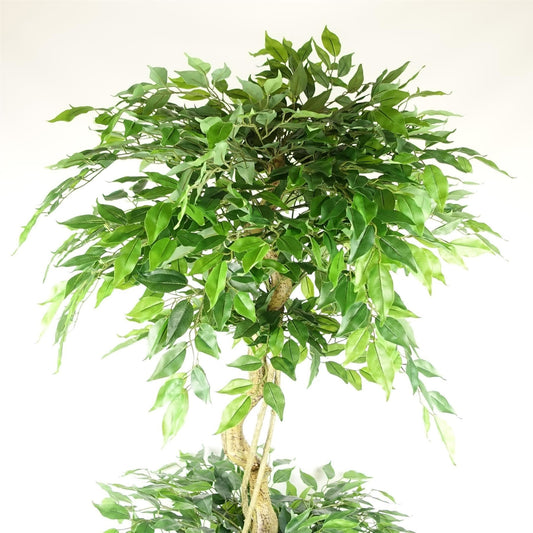 180cm Artificial Ficus Tree Triple Ball Topiary Silver Planter – image 2