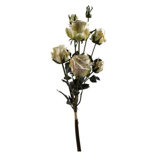 60cm Cream Rose Artificial Flowers Spray 4 Flowers 3 Buds