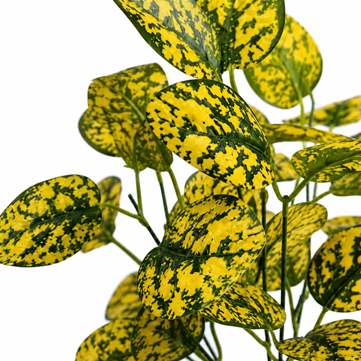 Pack of 6 x 30cm Artificial Yellow Variegated Leaf Sprays