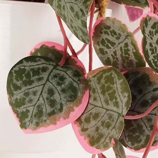 90cm Artificial Potted Hanging Trailing Pink Plant String of Hearts – image 2