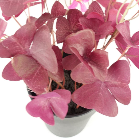 30cm Artificial Plant Purple Shamrock Pink Flowers Potted – image 2