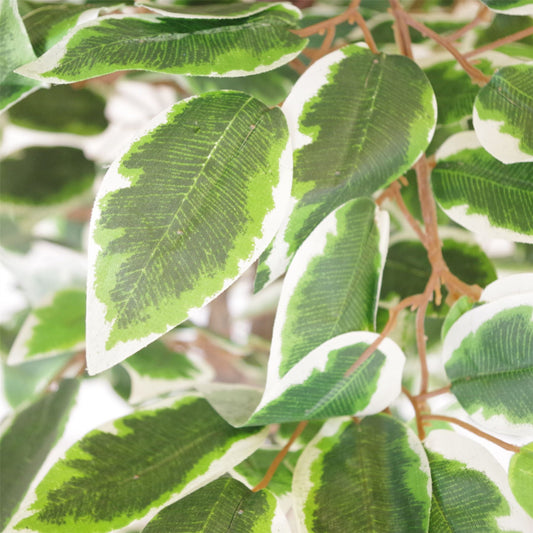 130cm LARGE White Edge Ficus Artificial Plant Tree Copper Planter – image 2