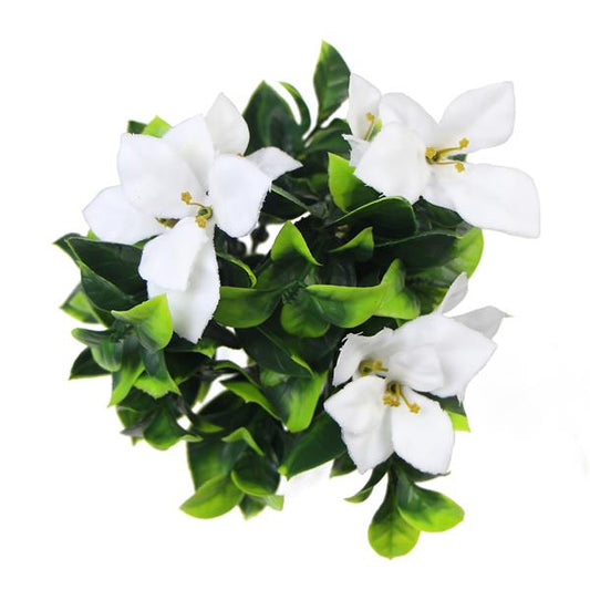 30cm UV Resistant White Flower Bush Artificial – image 2