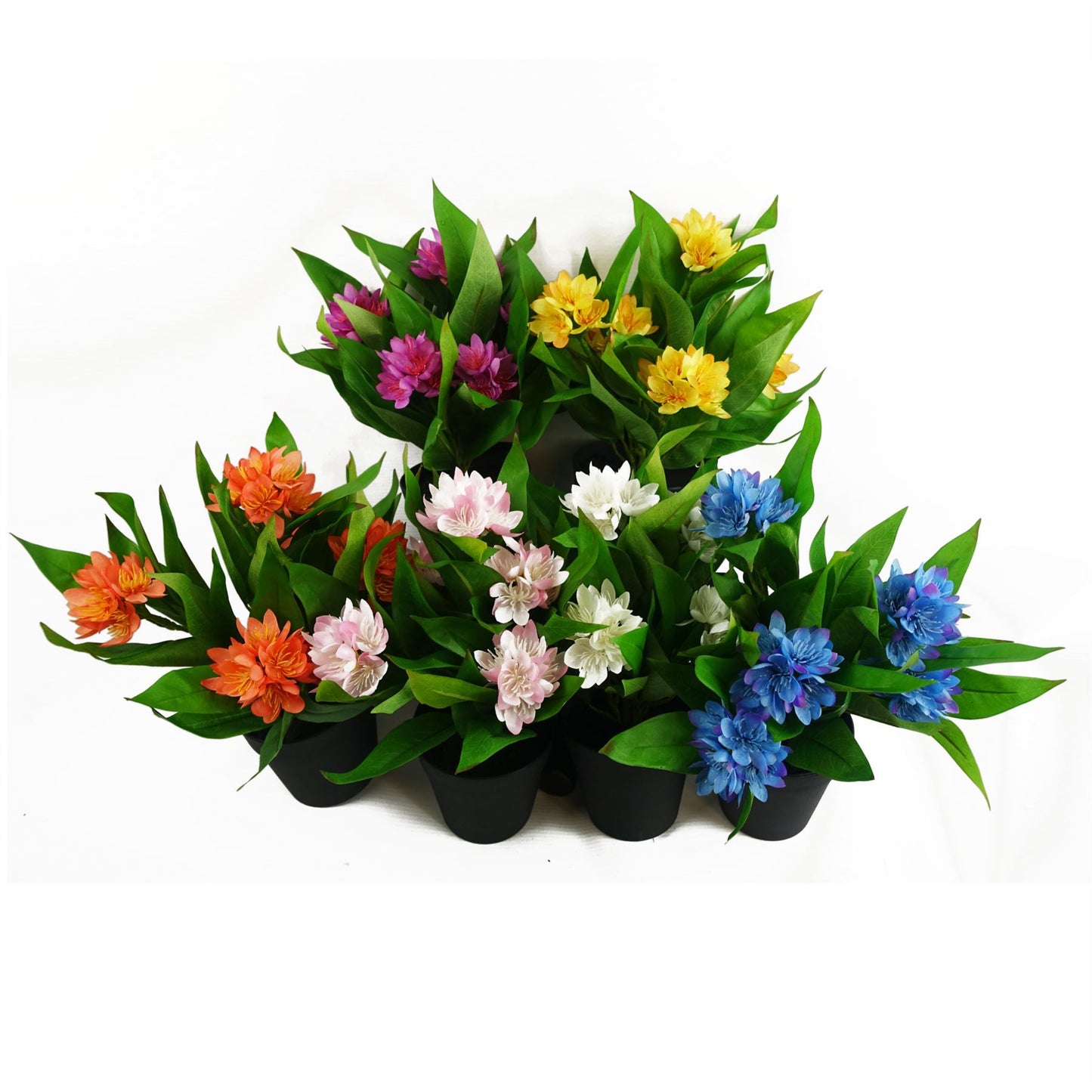 18cm Artificial Freesia Plant Dark Pink Flowering