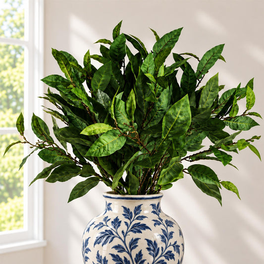 Pack of 6 x 90cm Artificial Ficus Foliage Stem