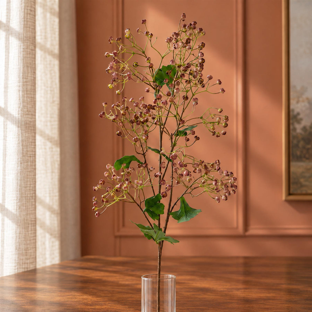 86cm Artificial Dusky Pink Daphne Berry Spray