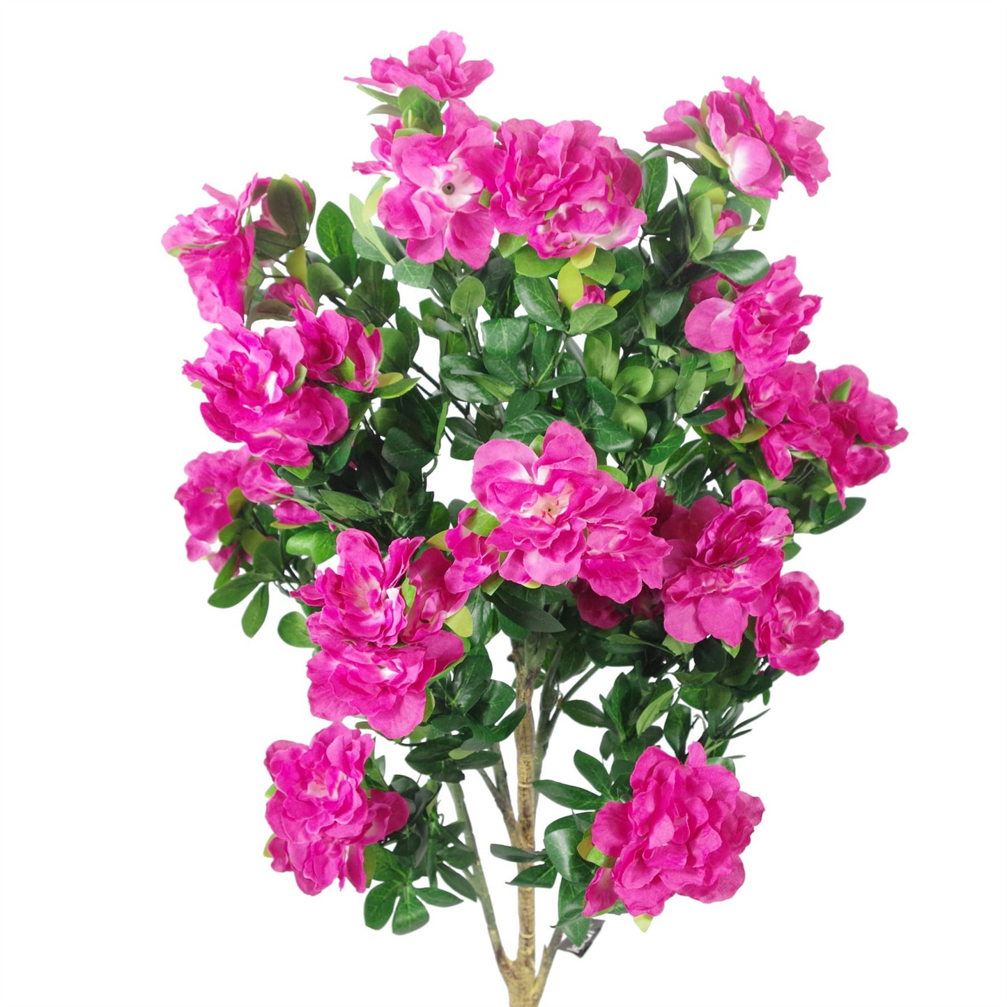 Artificial 100cm Azalea Pink Flowers Potted Plant with Silver Planter – image 3
