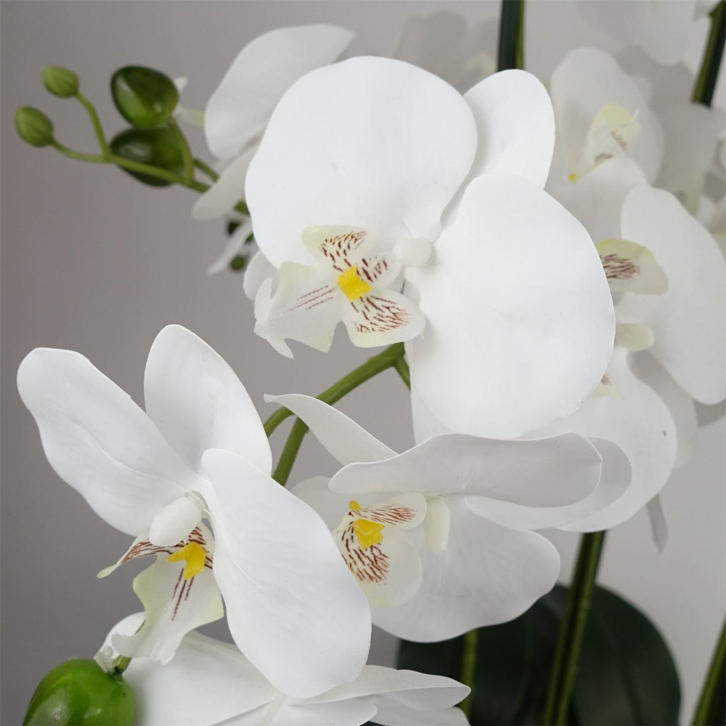 Artificial 60cm Orchid White Gold Ceramic Planter