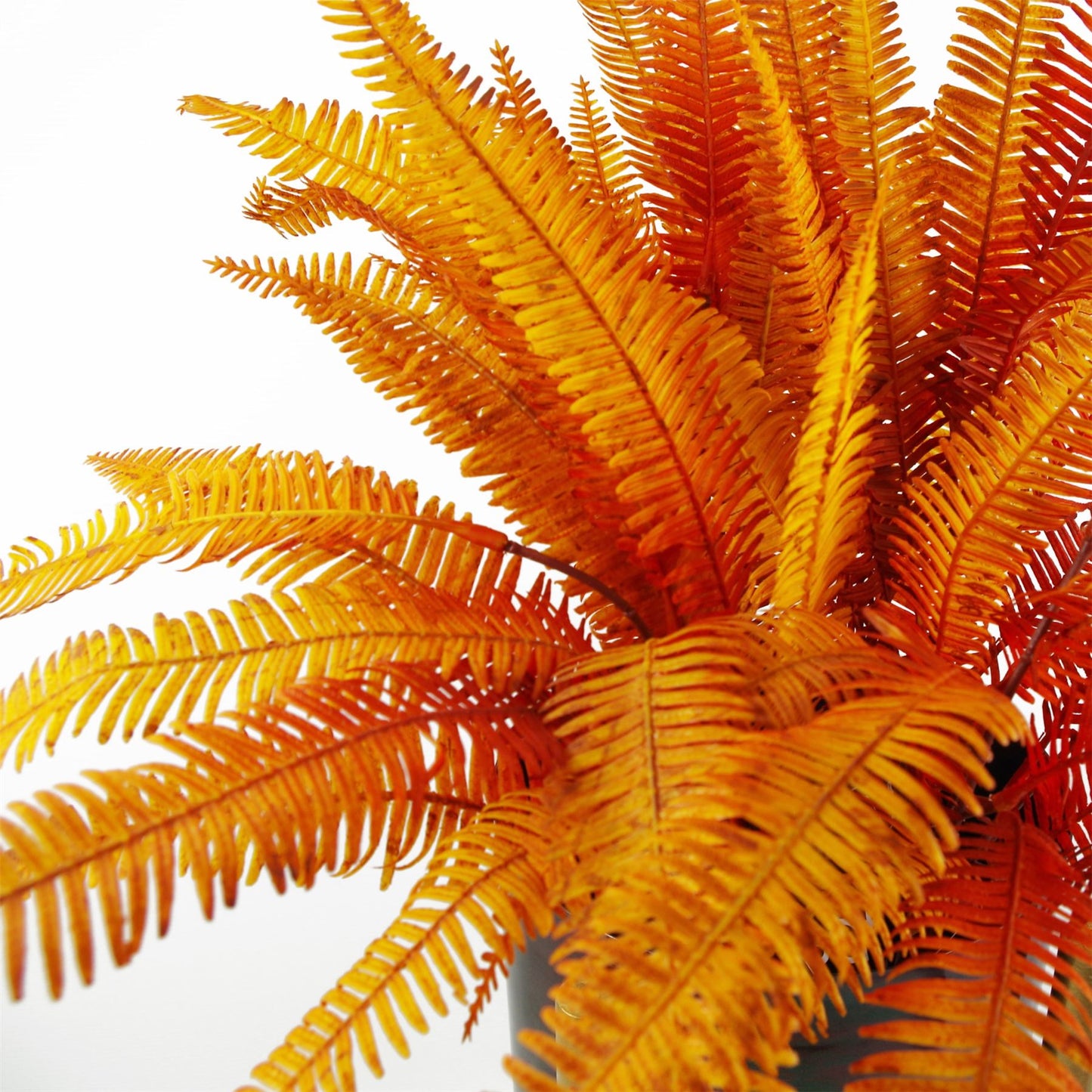 55cm Artificial Autumn Orange Fern Bush Plant