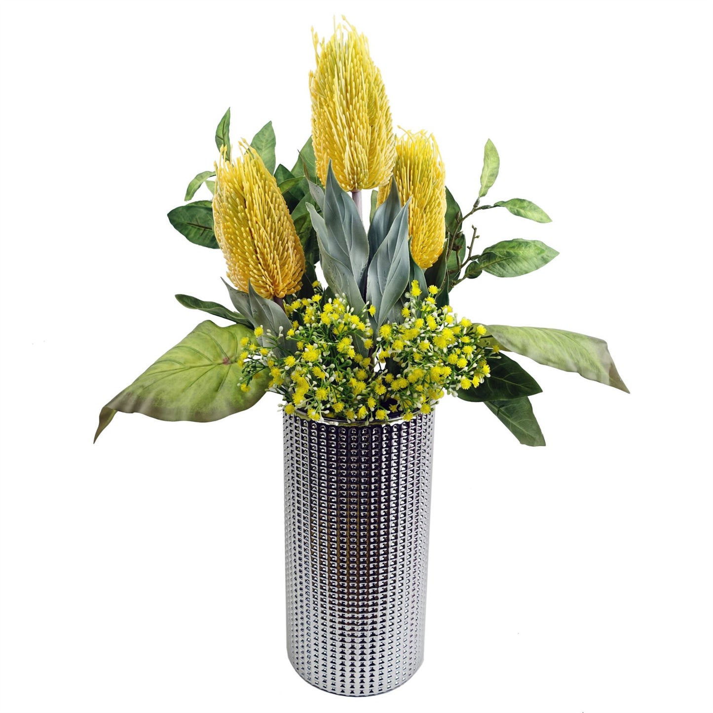 55cm Artificial Gypsophila Yellow Stem