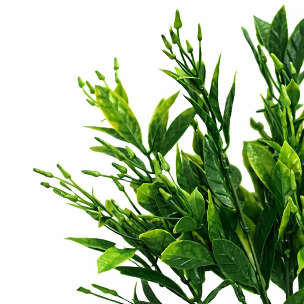 Pack of 6 x 32cm Artificial Green Foliage Spray Stem Faux Leafy Decorative Greenery