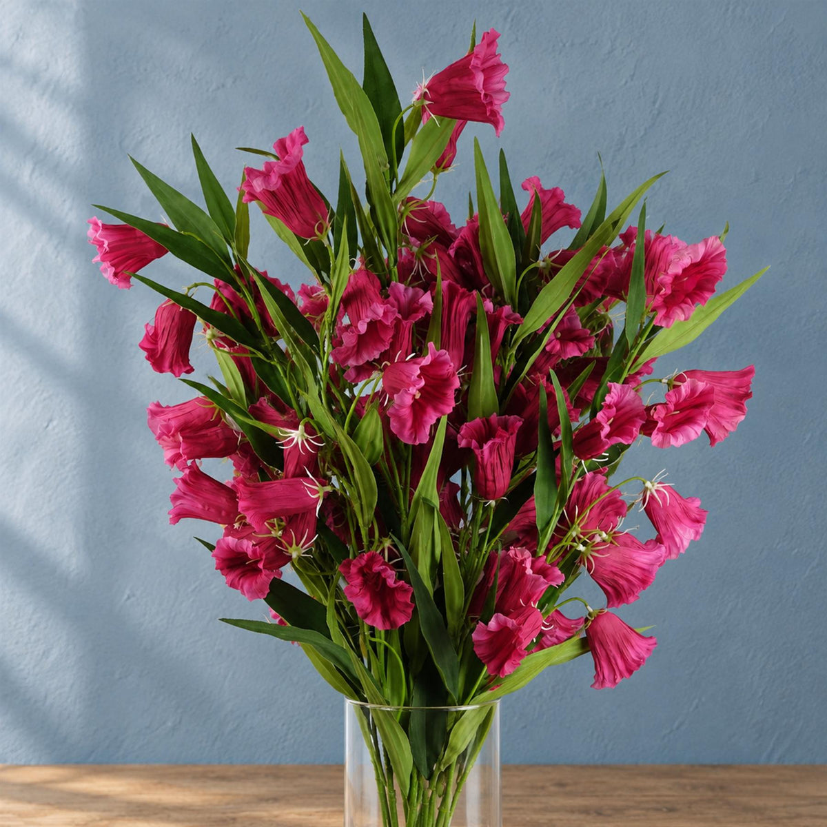 Pack of 6 x 100cm Trumpet Artificial Flower Stem Fuchsia Pink