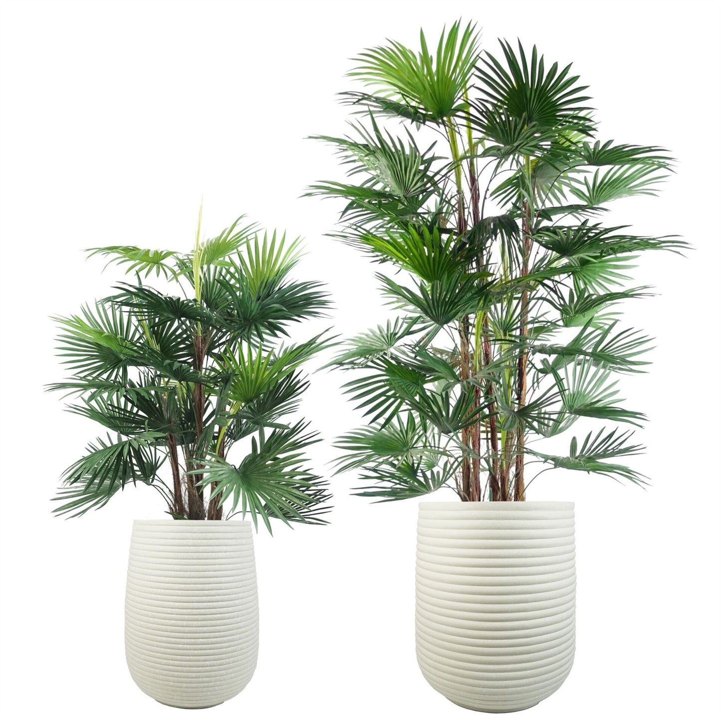 41cm x 30cm Mikos Large Ridged Composite Planter Stone Colour
