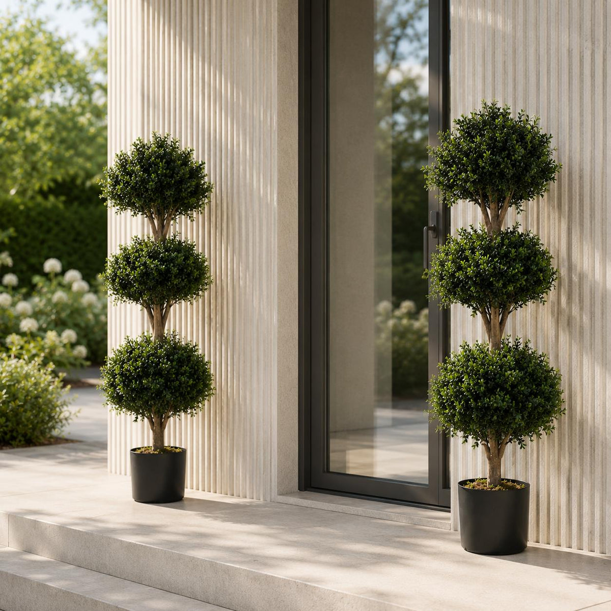 120cm Pair of Triple Ball Artificial Tree UV Resistant Outdoor Topiary – image 6