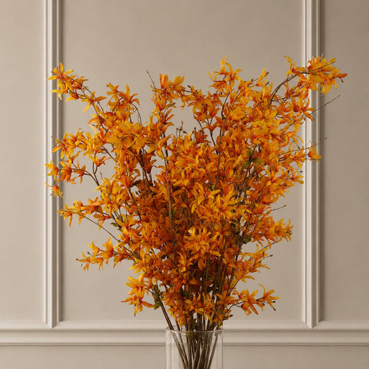 6x 130cm Yellow Blossom Floral Spray Artificial