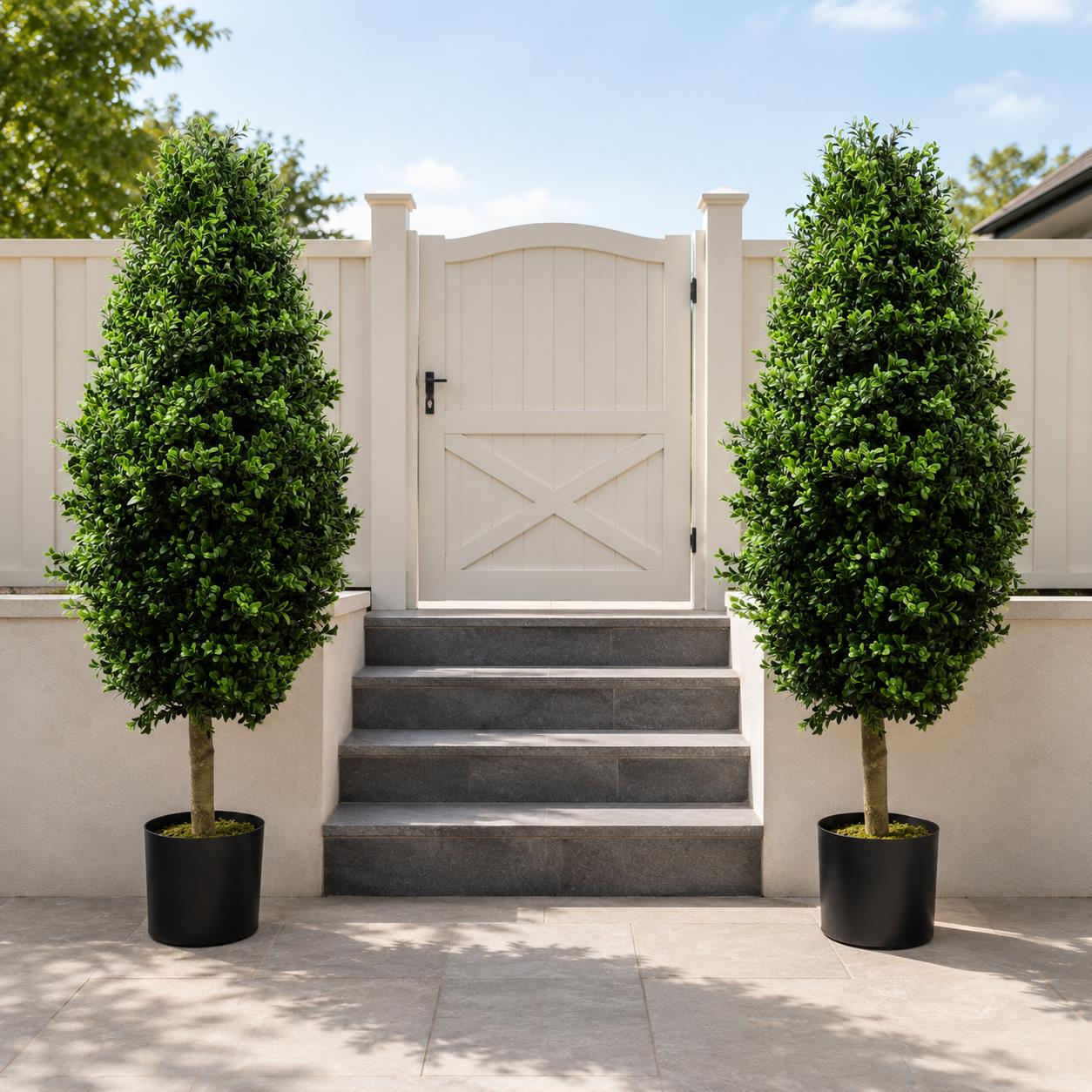Artificial 120cm Pair of Buxus Ball Cone Tree UV Resistant Outdoor – image 5