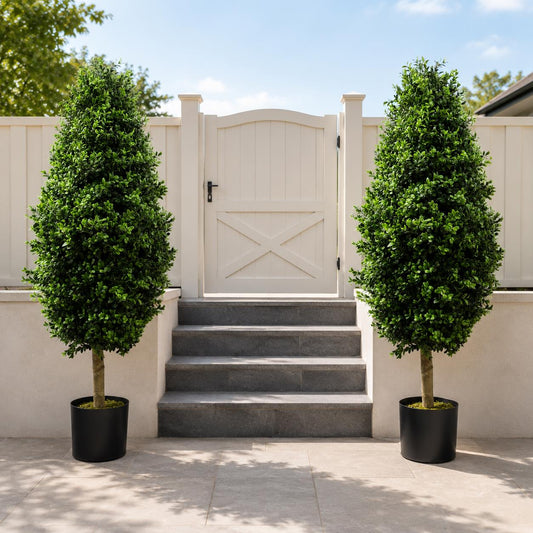 Artificial 120cm Pair of Buxus Ball Cone Tree UV Resistant Outdoor – image 5
