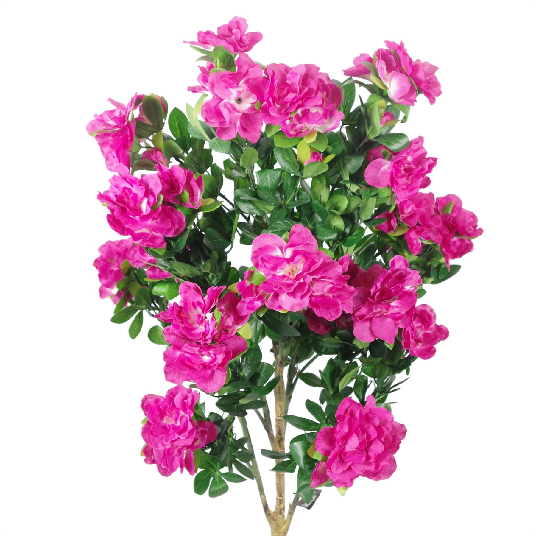 Artificial 100cm Azalea Pink Flowers Potted Plant with Copper Planter – image 3