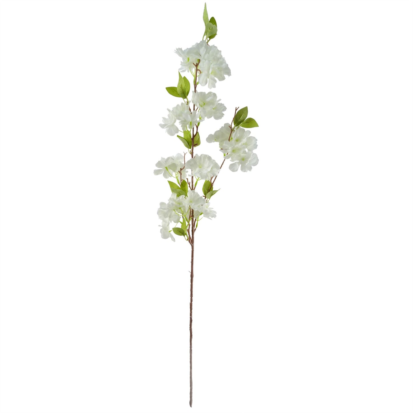 100cm Artificial Poppy and White Blossom Arrangement Glass Vase