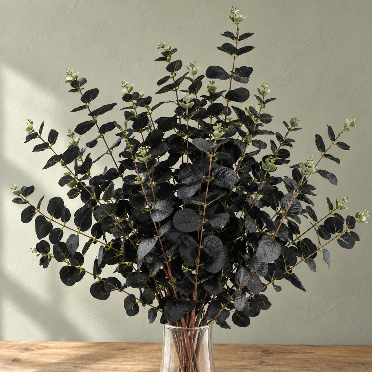 Pack of 6 x 80cm Black Eucalyptus Foliage Stem