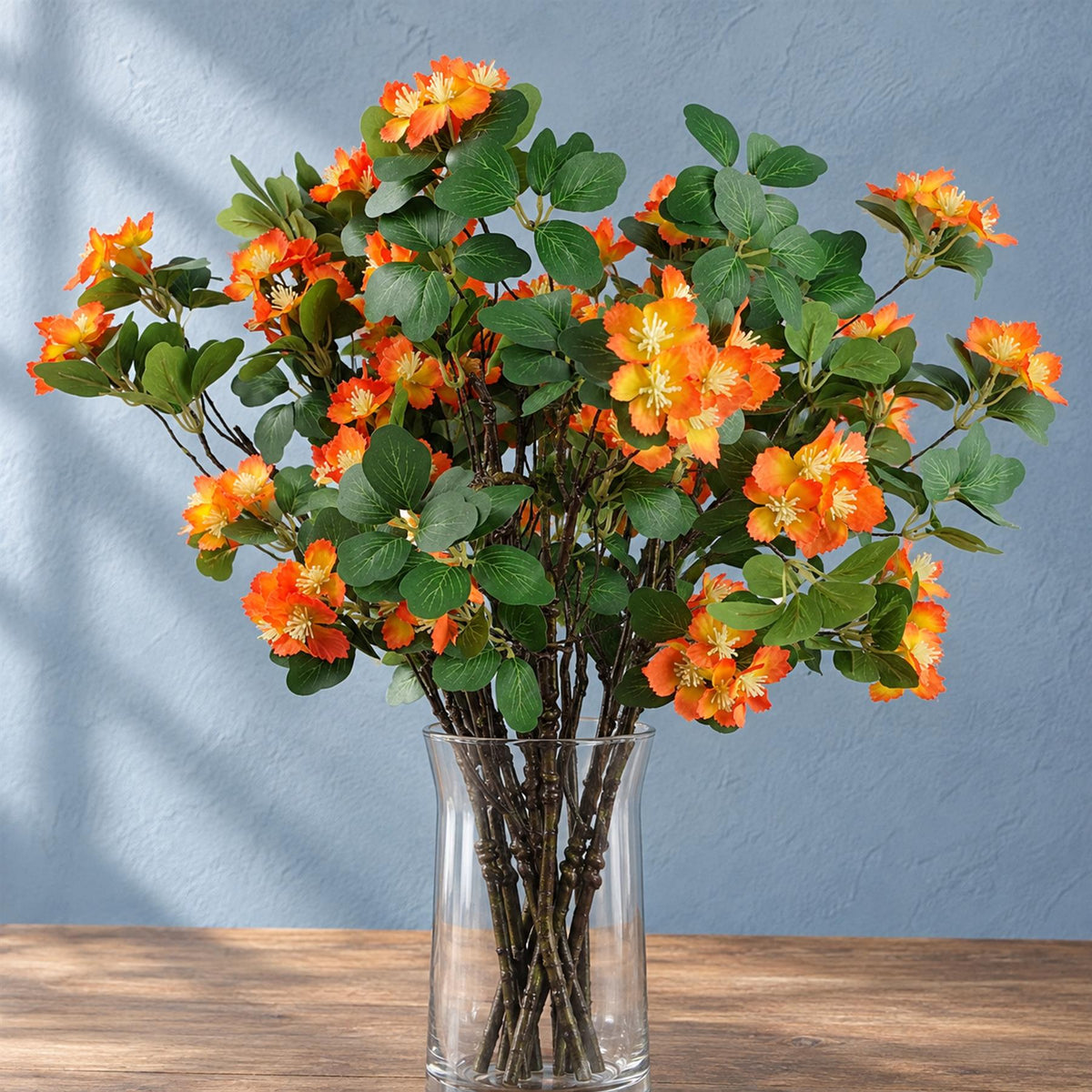 Pack of 6 x 60cm Flower Foliage Spray - Orange