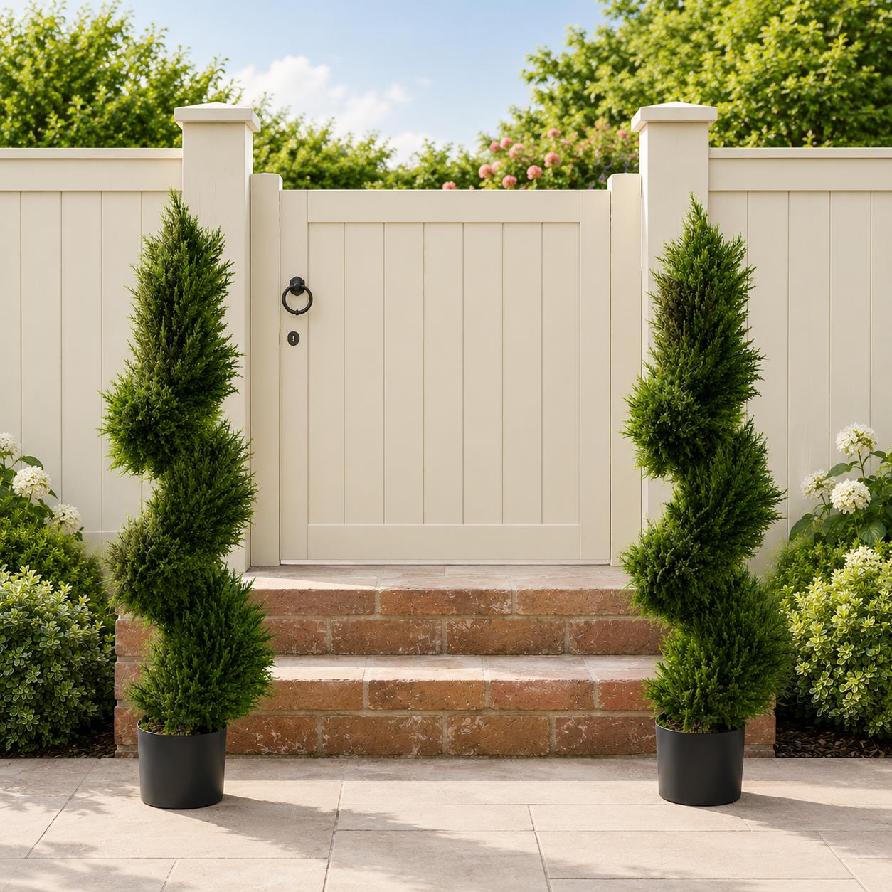 120cm Pair of Spiral Cypress Tree Artificial Topiary – image 8