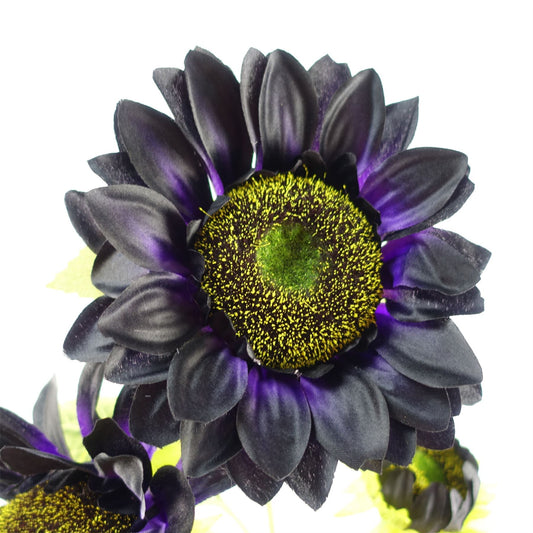 88cm Purple Artificial Sunflower 3 heads – image 2