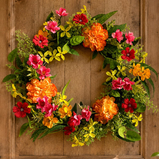 50cm Artificial Bright Spring Flower Wreath