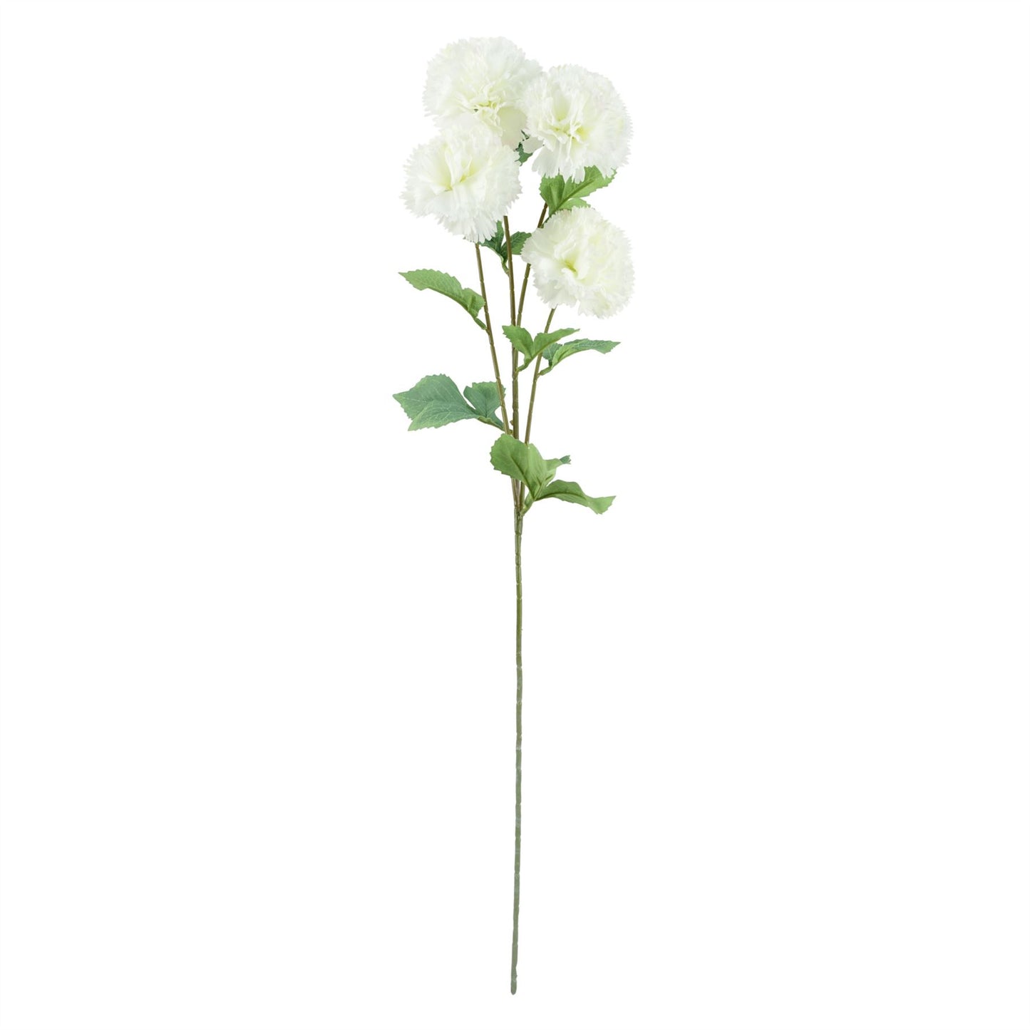 85cm Artificial White Carnation Pink Peony and Fern in Glass Vase
