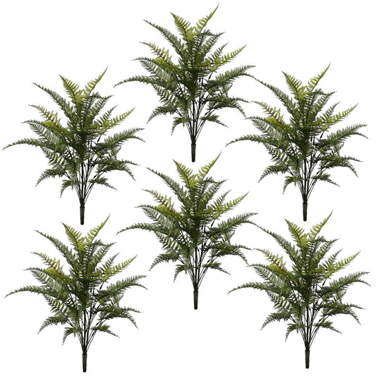 Pack of 6 x 78cm Fire Retardant Artificial Fern Foliage Branch