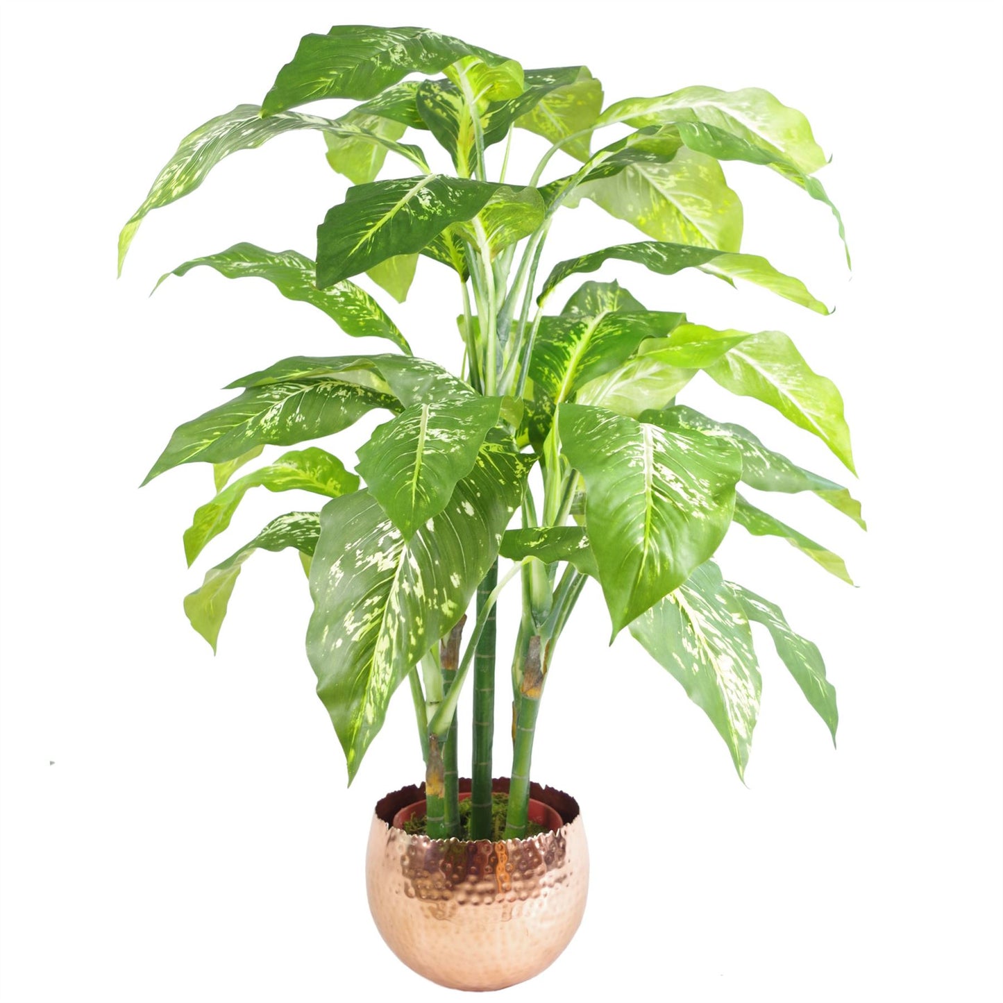 17cm Leaf Large Planter 22 x Hammered Copper Plated Curvy Edge