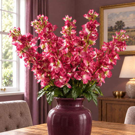 Pack of 6 x 75cm Delphinium Dark Pink Artificial Stem
