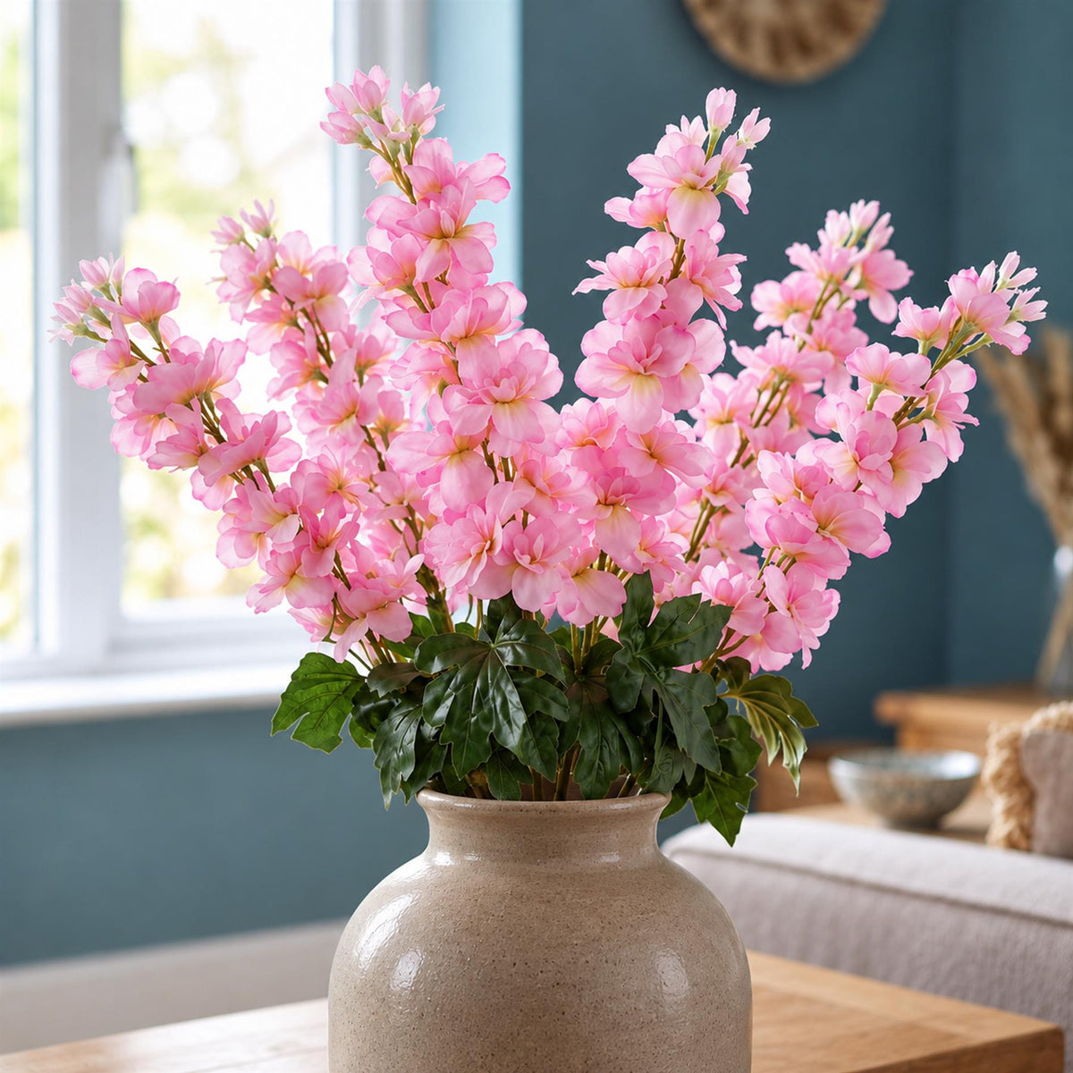 Pack of 6 x 75cm Delphinium Pink Artificial Stem