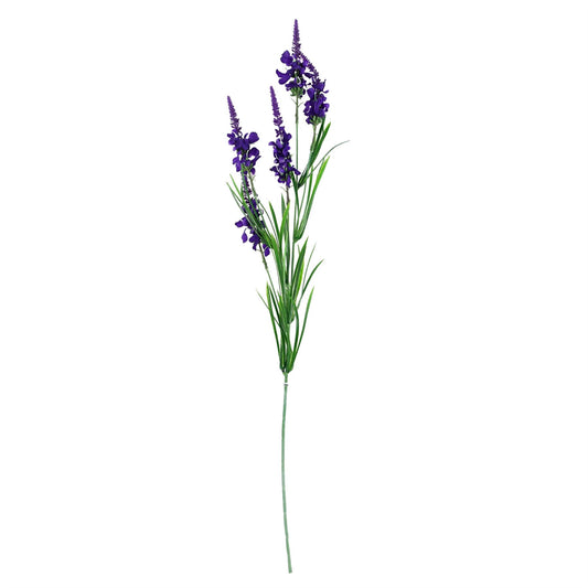 80cm Artificial Purple Larkspur and Berries Glass Vase