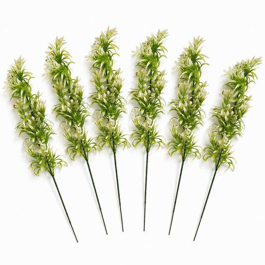 Pack of 6 x 48cm Artificial White Blossom Spray Stem
