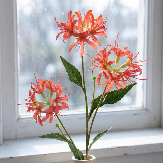 72cm Artificial Coral Spider Lily Stem